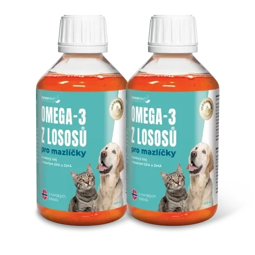 Omega-3 z lososů pro zvířata 2 lahve v balení