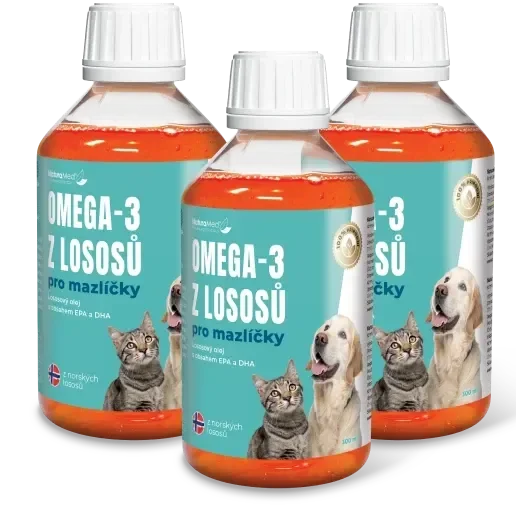 Omega 3 z lososů pro mazlíčky 3 lahve v balení